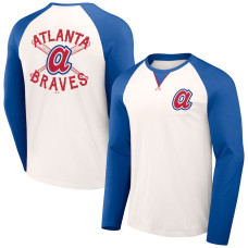 Men's Atlanta Braves Darius Rucker Collection Team Color Raglan baseball T-shirt - White/Royal
