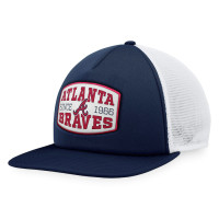 Men's Atlanta Braves Baseball Foam Front Patch Trucker Snapback Hat - Navy