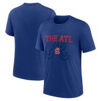 Men's Atlanta Braves Rewind Retro Tri-Blend baseball T-shirt - Royal