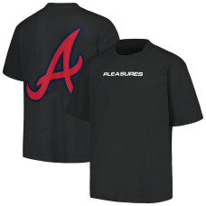 Men's Atlanta Braves PLEASURES Ballpark baseball T-shirt - Black