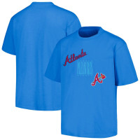 Men's Atlanta Braves PLEASURES Repurpose baseball T-shirt - Blue Men's Atlanta Braves PLEASURES Repurpose baseball T-shirt - Blue