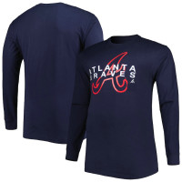 Men's Atlanta Braves Big & Tall Long Sleeve baseball T-shirt - Navy Men's Atlanta Braves Big & Tall Long Sleeve baseball T-shirt - Navy