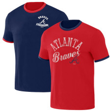 Men's Atlanta Braves Darius Rucker Collection Two-Way Ringer Reversible baseball T-shirt - Navy/Red