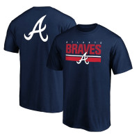Men's Atlanta Braves Baseball End Game Logo baseball T-shirt - Navy Men's Atlanta Braves Baseball End Game Logo baseball T-shirt - Navy