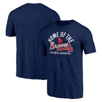Men's Atlanta Braves Baseball Hometown Tri-Blend baseball T-shirt - Heathered Navy