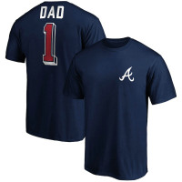 Men's Atlanta Braves Baseball Number One Dad Team baseball T-shirt - Navy Men's Atlanta Braves Baseball Number One Dad Team baseball T-shirt - Navy