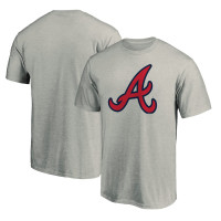 Men's Atlanta Braves Baseball Official Team Logo baseball T-shirt - Heathered Gray