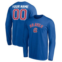 Customize Men's Atlanta Braves Baseball Cooperstown Collection Winning Streak Long Sleeve baseball T-shirt - Royal