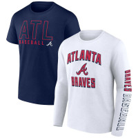 Men's Atlanta Braves Baseball Two-Pack Combo baseball T-shirt Set - Navy/White