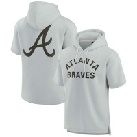 Men's Atlanta Braves Super Soft Fleece Short Sleeve baseball Hoodie - Gray