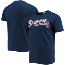 Men's Atlanta Braves Homage Hand-Drawn Logo Tri-Blend baseball T-shirt - Navy