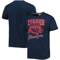 Men's Atlanta Braves Homage Stadium Tri-Blend baseball T-shirt - Navy