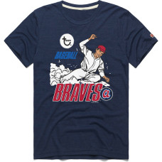 Men's Atlanta Braves Homage x Topps Tri-Blend baseball T-shirt - Navy