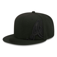 Men's Atlanta Braves New Era Satin Peek 59FIFTY Fitted Hat - Black