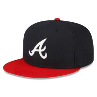 Men's Atlanta Braves New Era Throwback Authentic Collection 59FIFTY Fitted Hat - Navy