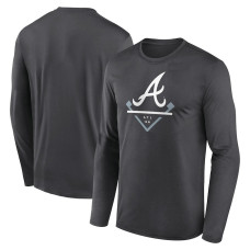 Men's Atlanta Braves Icon Legend Performance Long Sleeve baseball T-shirt - Anthracite