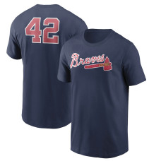 Men's Atlanta Braves Jackie Robinson Day Team 42 baseball T-shirt - Navy