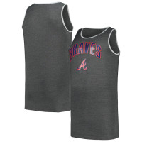 Men's Atlanta Braves Profile Big & Tall Arch Over Logo Tank Top - Heather Charcoal