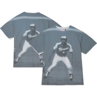 Men's Hank Aaron Atlanta Braves Mitchell & Ness Cooperstown Collection Highlight Sublimated Player Graphic baseball T-shirt