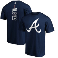 Men's Ozzie Albies Atlanta Braves Baseball Playmaker Name & Number baseball T-shirt - Navy