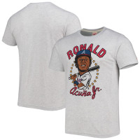 Men's Ronald Acuna Jr. Atlanta Braves Homage Caricature Tri-Blend baseball T-shirt - White