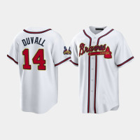 #14 Adam Duvall Atlanta Braves Men's Replica 2022 Gold Program Jersey - White