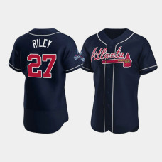 Official Men's Atlanta Braves Authentic Austin Riley Navy 2021 World Series Champions Jersey