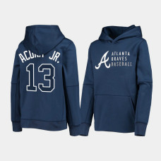 Official Atlanta Braves No. 13 Ronald Acuna Jr Authentic Collection Performance Navy Hoodie Official Atlanta Braves No. 13 Ronald Acuna Jr Authentic Collection Performance Navy Hoodie