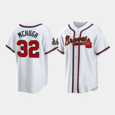#32 Collin McHugh Atlanta Braves Men's Replica 2022 Gold Program Jersey - White #32 Collin McHugh Atlanta Braves Men's Replica 2022 Gold Program Jersey - White