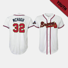 Youth Atlanta Braves #32 Collin McHugh Replica 2022 Gold Program Jersey - White Youth Atlanta Braves #32 Collin McHugh Replica 2022 Gold Program Jersey - White