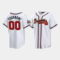 #00 Custom Atlanta Braves Men's Replica 2022 Gold Program Jersey - White
