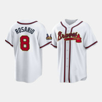 #8 Eddie Rosario Atlanta Braves Men's Replica 2022 Gold Program Jersey - White #8 Eddie Rosario Atlanta Braves Men's Replica 2022 Gold Program Jersey - White