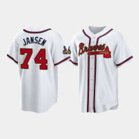 #74 Kenley Jansen Atlanta Braves Men's Replica 2022 Gold Program Jersey - White #74 Kenley Jansen Atlanta Braves Men's Replica 2022 Gold Program Jersey - White