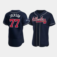 Official Men's Atlanta Braves Authentic Luke Jackson Navy 2021 World Series Champions Jersey Official Men's Atlanta Braves Authentic Luke Jackson Navy 2021 World Series Champions Jersey