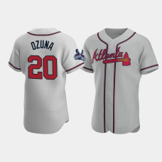 Official Men's Atlanta Braves Authentic Marcell Ozuna Gray 2021 World Series Champions Jersey