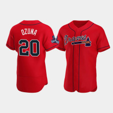 Official Men's Atlanta Braves Authentic Marcell Ozuna Red 2021 World Series Champions Jersey