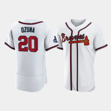 Official Men's Atlanta Braves Authentic Marcell Ozuna White 2021 World Series Champions Jersey