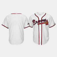 Men's Atlanta Braves 2019 Postseason White Official Cool Base Jersey