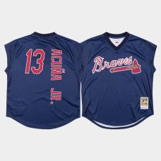 Men's Atlanta Braves #13 Ronald Acuna Jr. Turn Ahead The Clock 1999 Navy Jersey Men's Atlanta Braves #13 Ronald Acuna Jr. Turn Ahead The Clock 1999 Navy Jersey