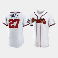Atlanta Braves Austin Riley Men's White Authentic 2022 Gold Program Jersey Atlanta Braves Austin Riley Men's White Authentic 2022 Gold Program Jersey