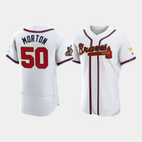 Atlanta Braves Charlie Morton Men's White Authentic 2022 Gold Program Jersey Atlanta Braves Charlie Morton Men's White Authentic 2022 Gold Program Jersey