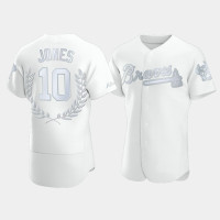 Men's Atlanta Braves Chipper Jones #10 White Awards Collection NL MVP Jersey