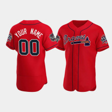 Men's Atlanta Braves Custom Red 2021 All-Star Authentic Alternate Game Patch Jersey