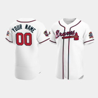Men's Atlanta Braves #00 Custom White 2021 All-Star Game Authentic Jersey Men's Atlanta Braves #00 Custom White 2021 All-Star Game Authentic Jersey