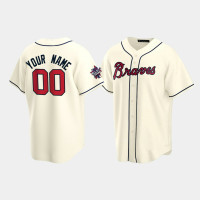 Men's Atlanta Braves #00 Custom Cream 2021 All-Star Game Replica Jersey Men's Atlanta Braves #00 Custom Cream 2021 All-Star Game Replica Jersey