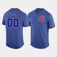 Men's Atlanta Braves Custom #00 Royal Cooperstown Collection V-Neck Legend Jersey Men's Atlanta Braves Custom #00 Royal Cooperstown Collection V-Neck Legend Jersey