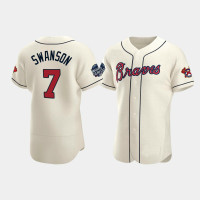 Atlanta Braves Dansby Swanson Cream 2021 World Series Authentic Jersey Atlanta Braves Dansby Swanson Cream 2021 World Series Authentic Jersey