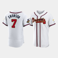 Atlanta Braves Dansby Swanson Men's White Authentic 2022 Gold Program Jersey Atlanta Braves Dansby Swanson Men's White Authentic 2022 Gold Program Jersey