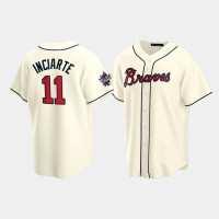 Men's Atlanta Braves #11 Ender Inciarte Cream 2021 All-Star Game Replica Jersey Men's Atlanta Braves #11 Ender Inciarte Cream 2021 All-Star Game Replica Jersey