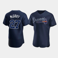 Men's Atlanta Braves #27 Fred McGriff Navy Authentic Player 2020 Alternate Jersey Men's Atlanta Braves #27 Fred McGriff Navy Authentic Player 2020 Alternate Jersey